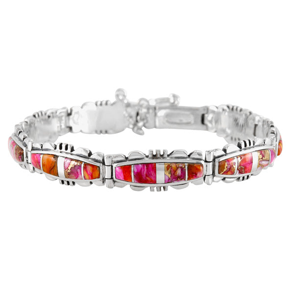 Plum Spiny Link Bracelet Sterling Silver B5516-C92A