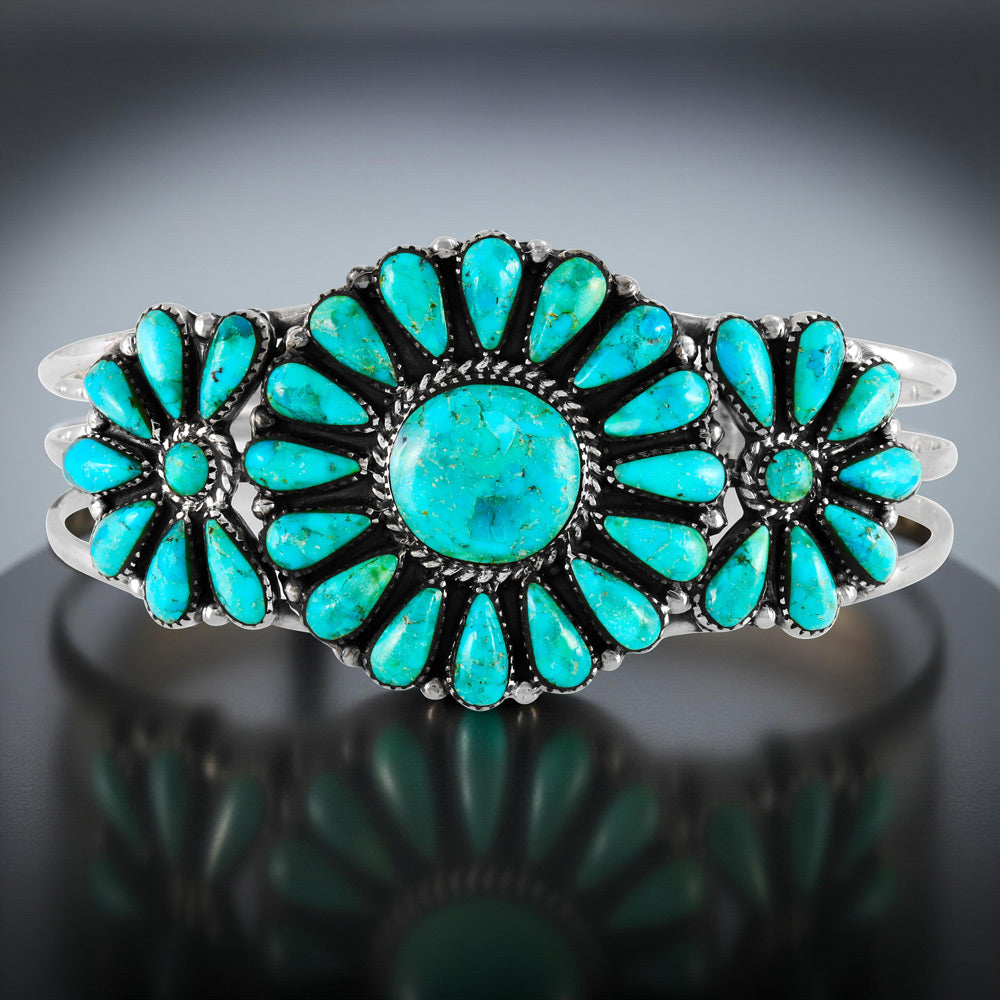 Turquoise Bracelet Sterling Silver B5523-C75