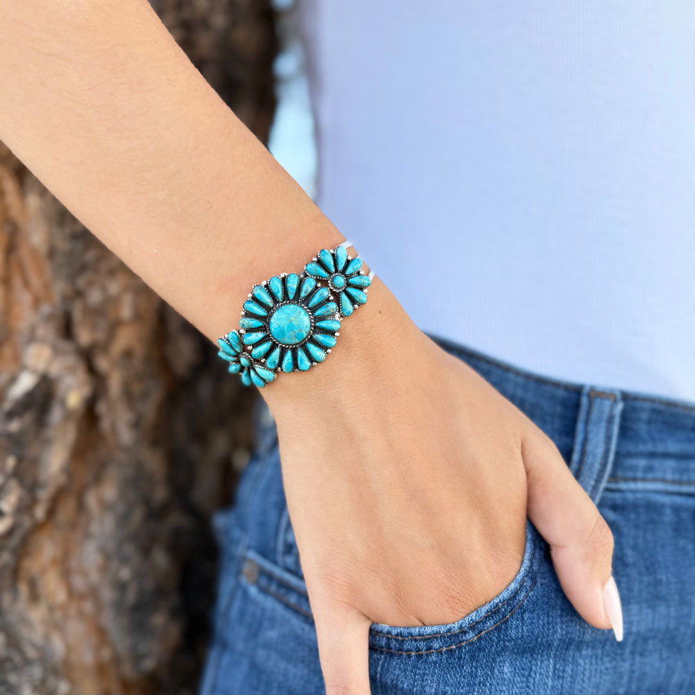 Turquoise Bracelet Sterling Silver B5523-C75