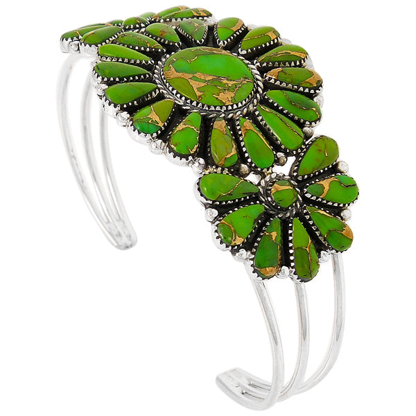 Green Turquoise Bracelet Sterling Silver B5523-C76