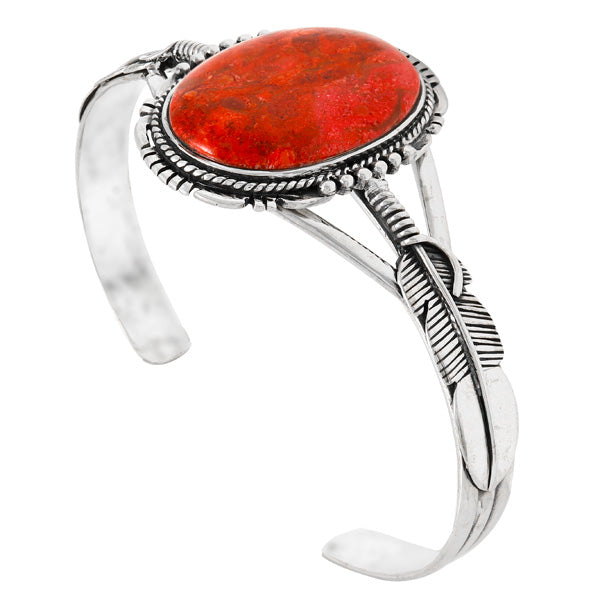Coral Feather Bracelet Sterling Silver B5550-C74
