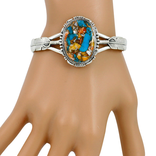 Spiny Turquoise Bracelet Sterling Silver B5550-C89