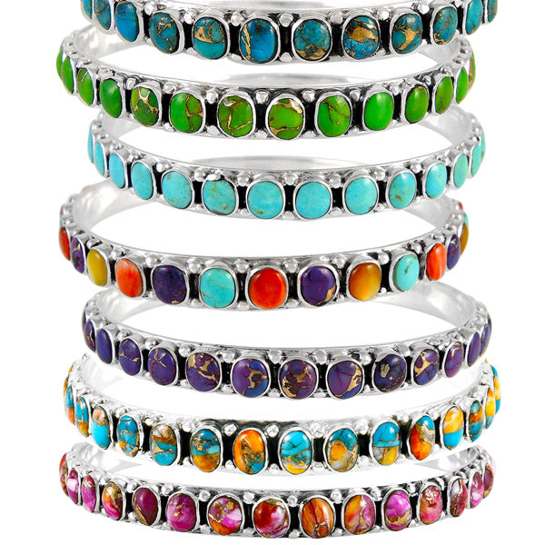 Matrix Turquoise Bangle Bracelet Sterling Silver B5551B-C84