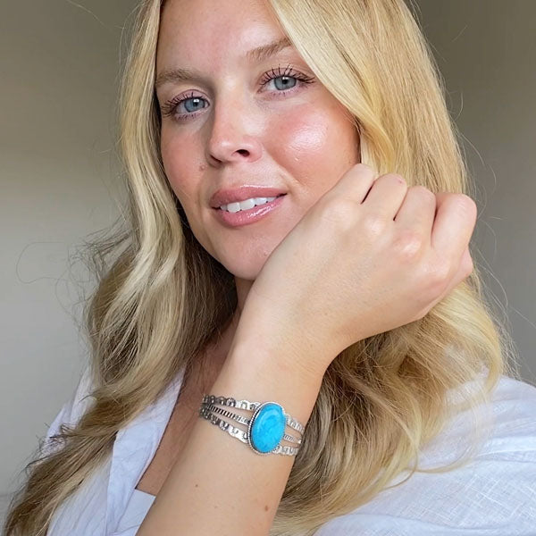 Turquoise Bracelet Sterling Silver B5554-C75