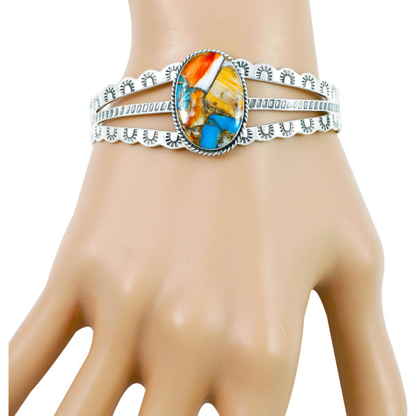 Spiny Turquoise Bracelet Sterling Silver B5554-C89