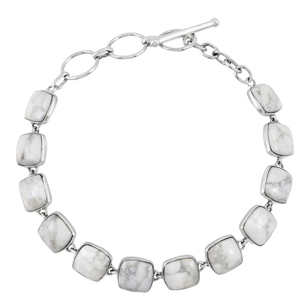 Howlite Link Bracelet Sterling Silver B5561-C103