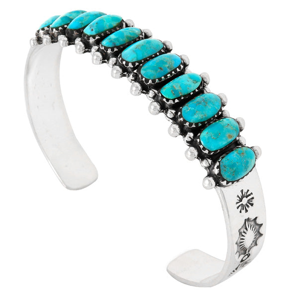Turquoise Bracelet Sterling Silver B5582-C75