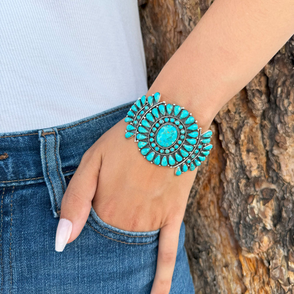 Turquoise Bracelet Sterling Silver B5603-C75