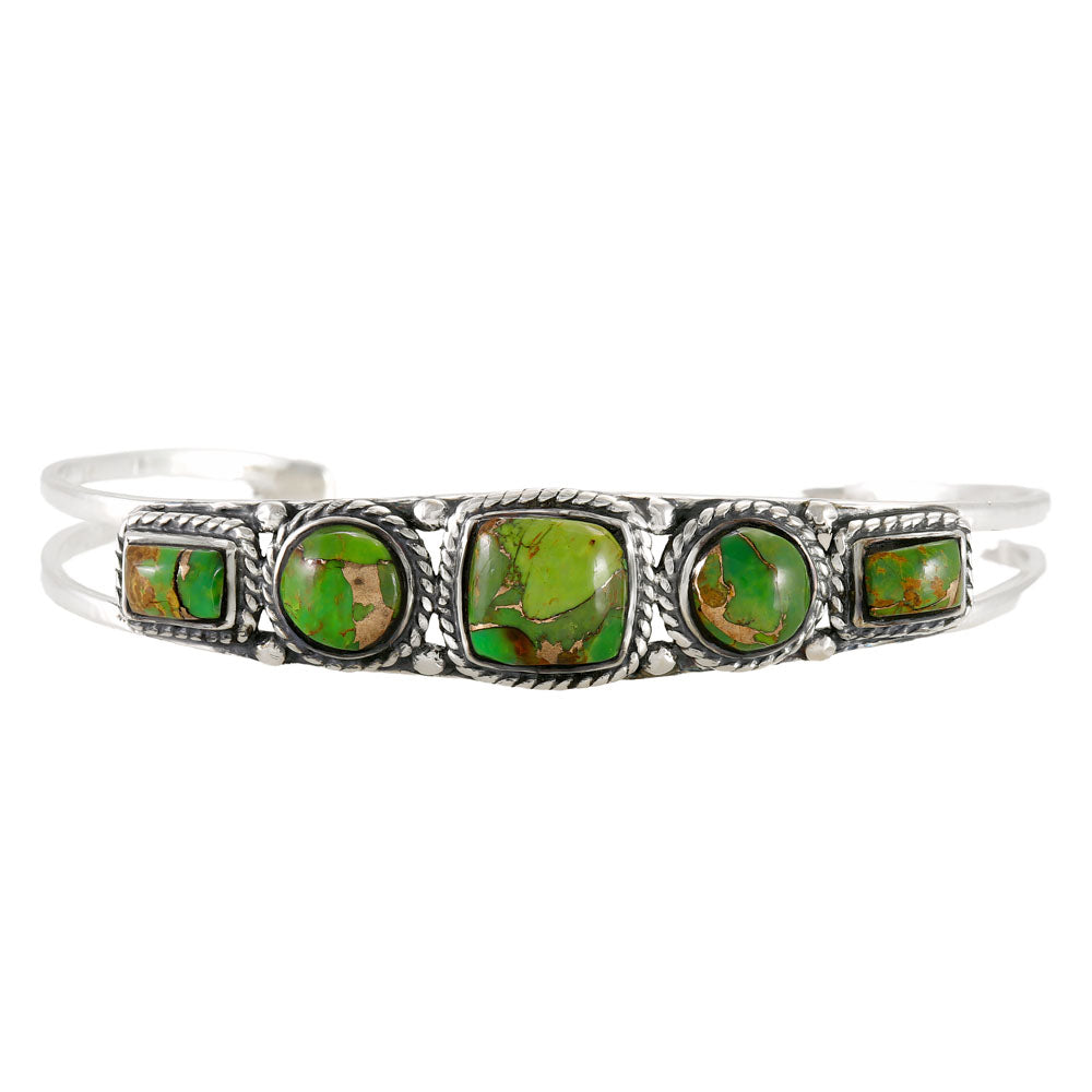 Green Turquoise Bracelet Sterling Silver B5608-C76