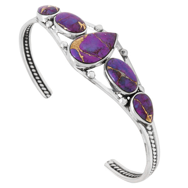 Purple Turquoise Bracelet Sterling Silver B5610-C77