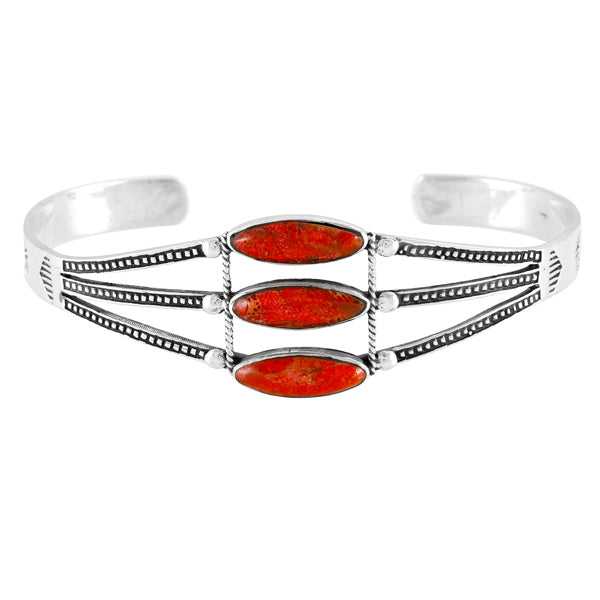 Coral Bracelet Sterling Silver B5617-C74