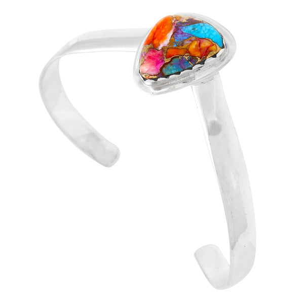 Rainbow Spiny Turquoise Bracelet Sterling Silver B5621-C91