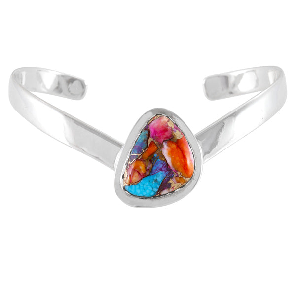 Rainbow Spiny Turquoise Bracelet Sterling Silver B5621-C91