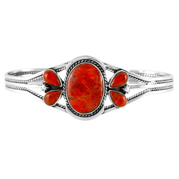 Coral Bracelet Sterling Silver B5623-C74