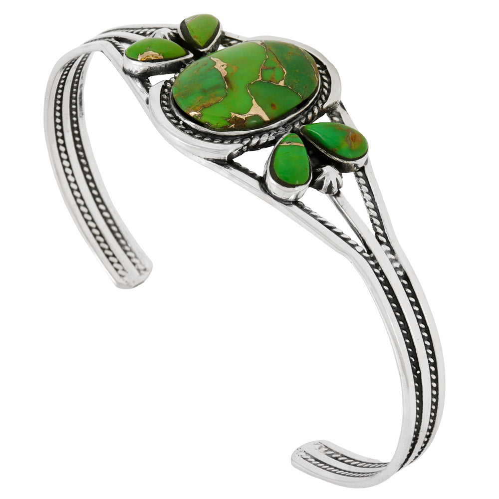 Green Turquoise Bracelet Sterling Silver B5623-C76