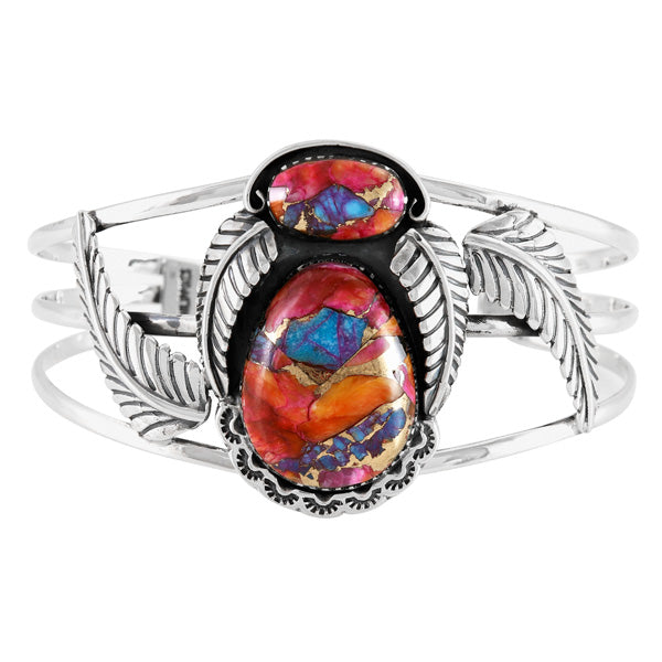 Rainbow Spiny Turquoise Bracelet Sterling Silver B5626-C91