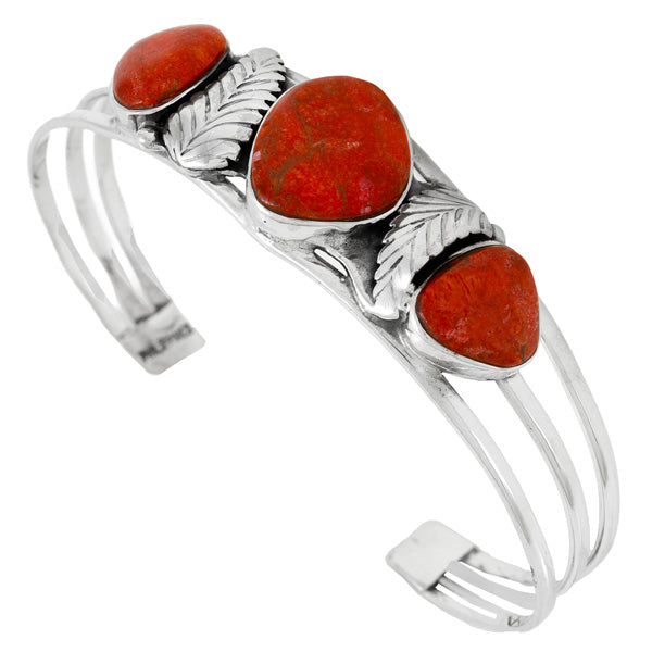 2024 Coral Gemstones and Sterling Silver Brac