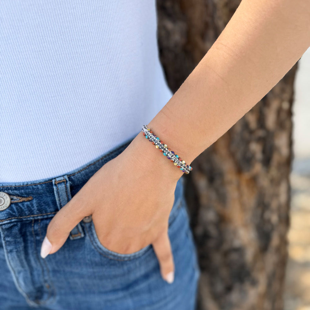 Multicolor Bracelet Sterling Silver B5637-C71
