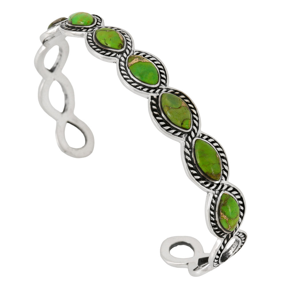 Green Turquoise Bracelet Sterling Silver B5638-C76