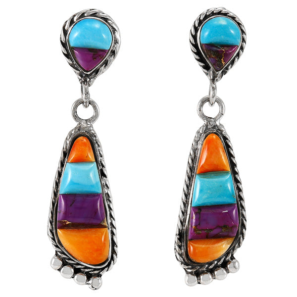 Multi Gemstone Earrings Sterling Silver E1012-C51