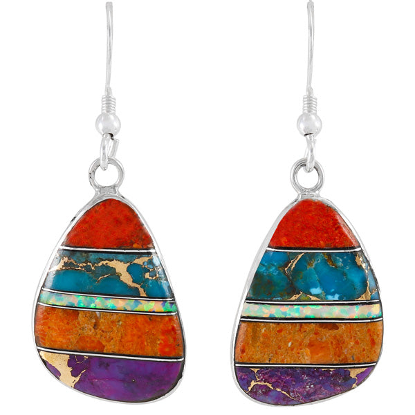 Multicolor Drop Earrings Sterling Silver E1058-C00