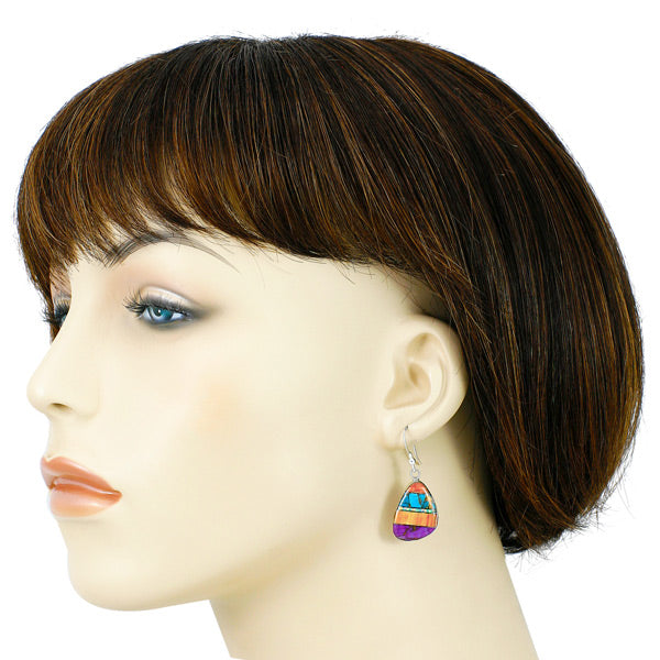Multicolor Drop Earrings Sterling Silver E1058-C00