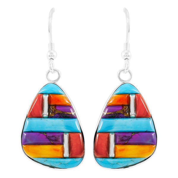 Multicolor Drop Earrings Sterling Silver E1058-C51