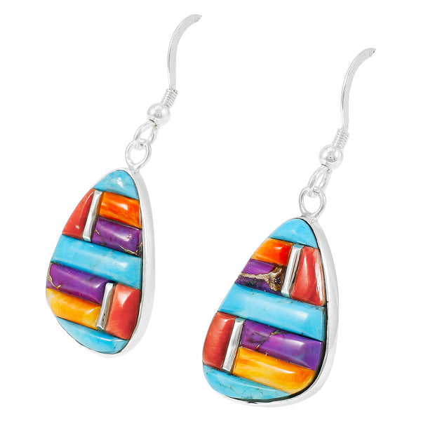 Multicolor Drop Earrings Sterling Silver E1058-C51