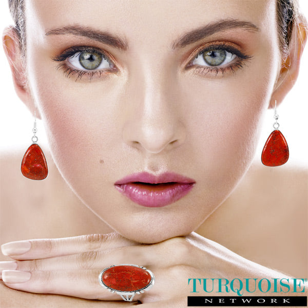 Coral Earrings Sterling Silver E1058-C74