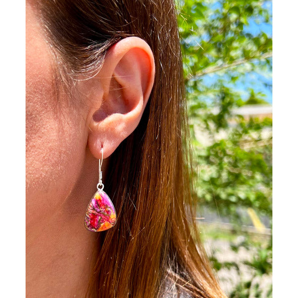 Plum Spiny Earrings Sterling Silver E1058-C92