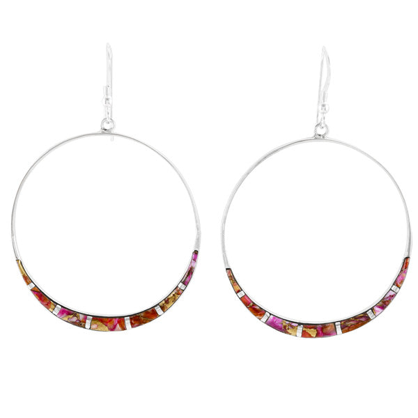 Plum Spiny Hoop Earrings Sterling Silver E1064-C92