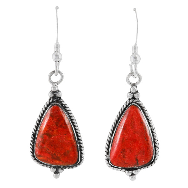 Coral Earrings Sterling Silver E1065-LG-C74