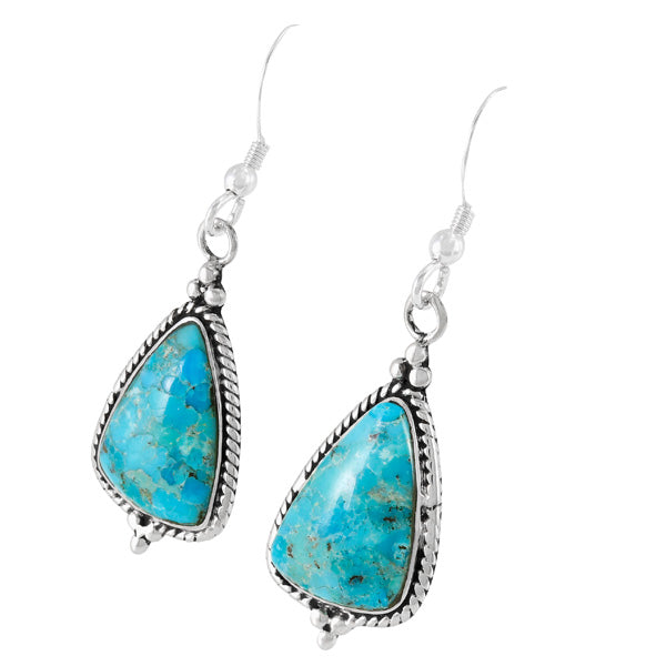 Sterling Silver Drop Earrings Turquoise E1065-LG-C75