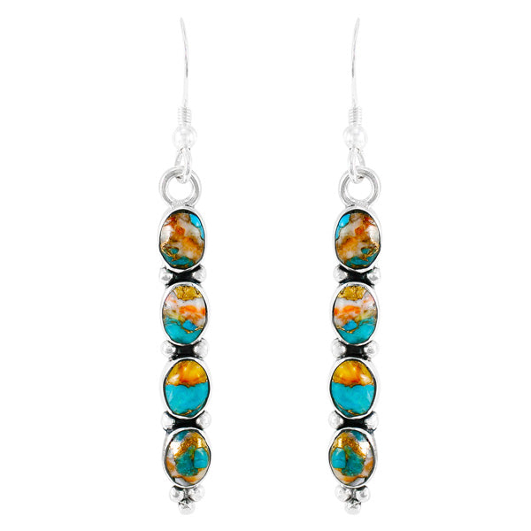 Sterling Silver Earrings Spiny Turquoise E1174-C89