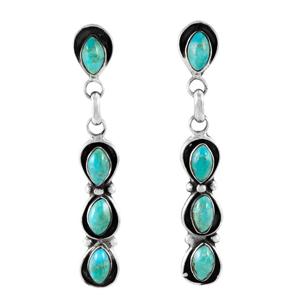 Sterling Silver Earrings Turquoise E1179-C75