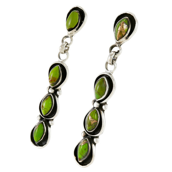 Green Turq. Earrings Sterling Silver E1179-C76