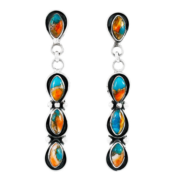 Spiny Turquoise Earrings Sterling Silver E1179-C89