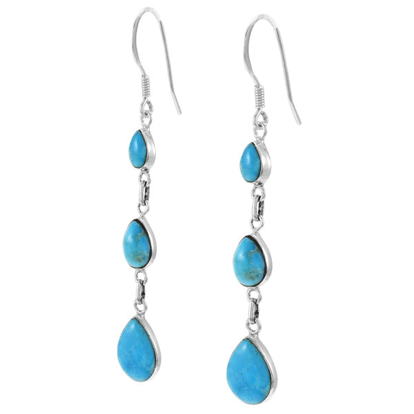 Sterling Silver Chandelier Earrings Turquoise E1241-C75