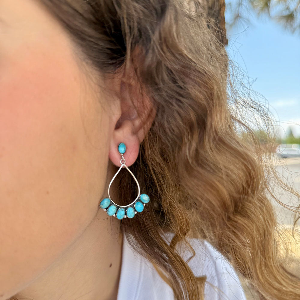 Matrix Turquoise Earrings Sterling Silver E1246-C84