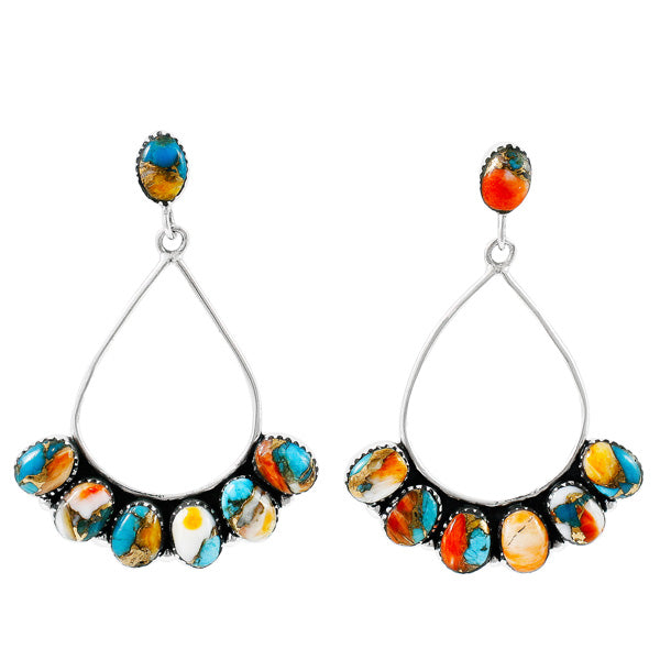 Spiny Turquoise Earrings Sterling Silver Earrings E1246-C89