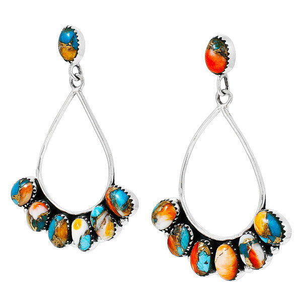 Spiny Turquoise Earrings Sterling Silver Earrings E1246-C89