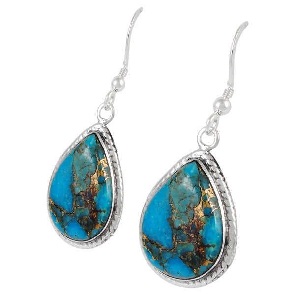 Matrix Turquoise Earrings Sterling Silver E1269-C84