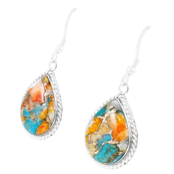 Spiny Turquoise Earrings Sterling Silver E1269-C89