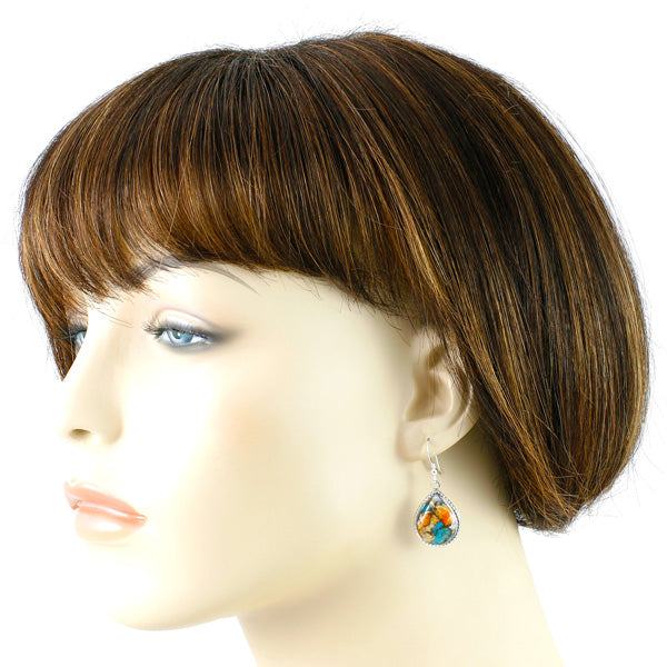 Spiny Turquoise Earrings Sterling Silver E1269-C89