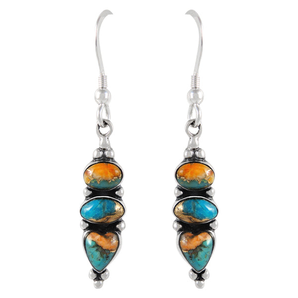 Sterling Silver Earrings Spiny Turquoise E1278-C89