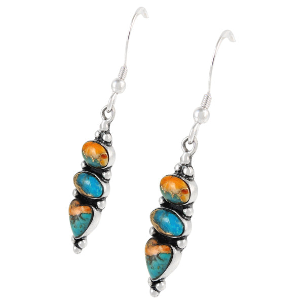 Sterling Silver Earrings Spiny Turquoise E1278-C89