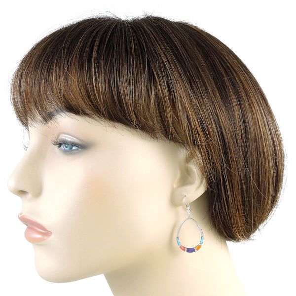 Sterling Silver Earrings Multicolor E1291-C01