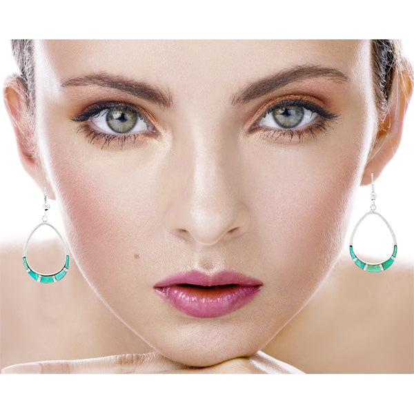 Turquoise Earrings Sterling Silver E1291-C05