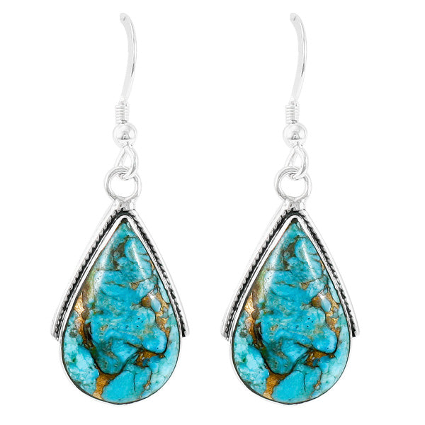 Matrix Turquoise Earrings Sterling Silver E1298-C84