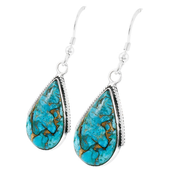 Matrix Turquoise Earrings Sterling Silver E1298-C84